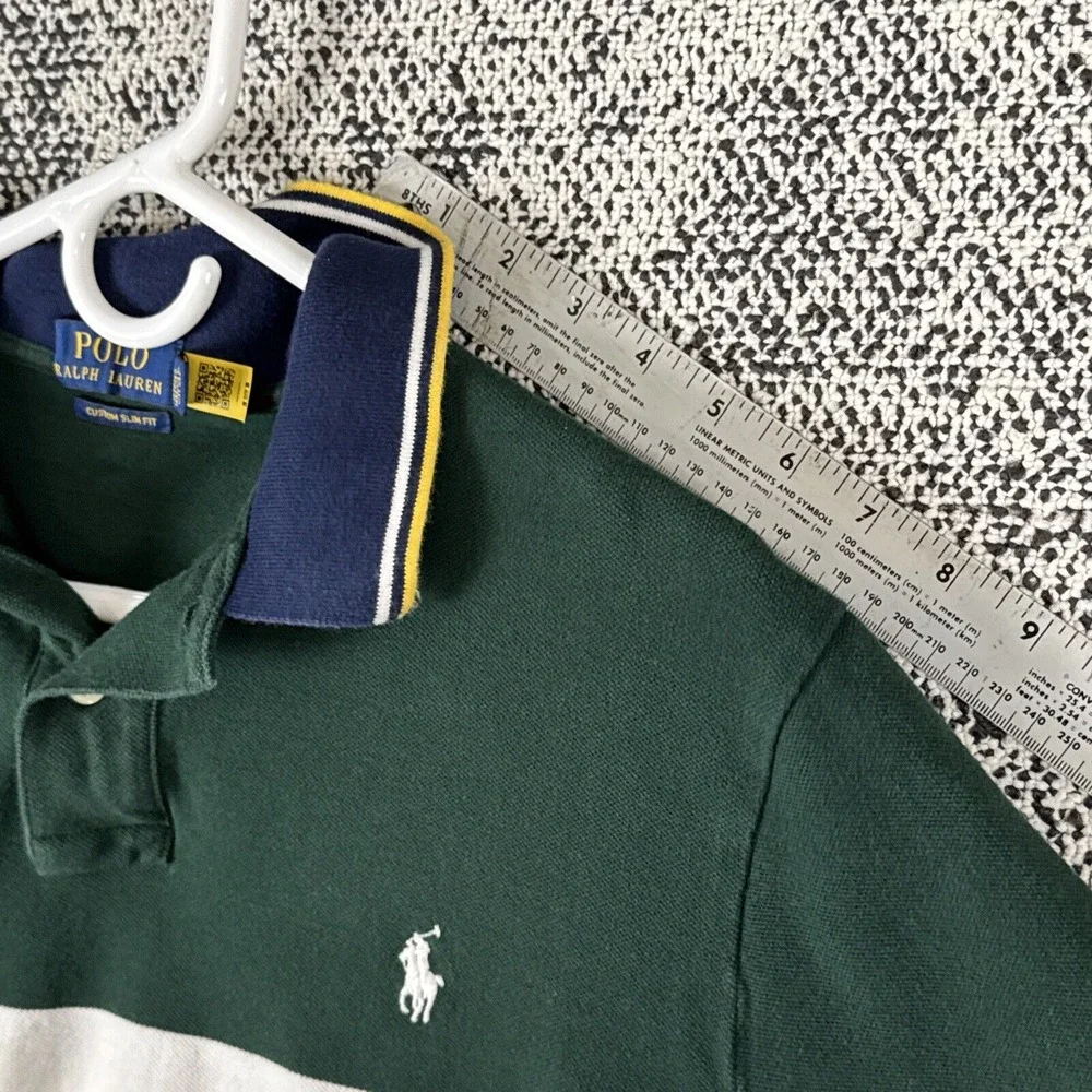 Polo Ralph Lauren Shirt Mens XL Custom‎ Slim Fit Short Sleeve Polo Rugby Green